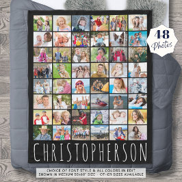 Enkel 48 fotokollage Personligen Färg Fleecefilt