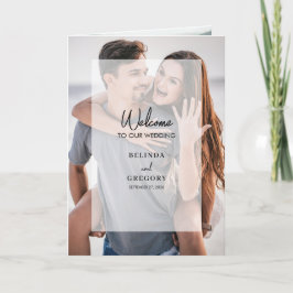 Enkel 4 fotoöverlägg med Bröllop-serviceorder Program