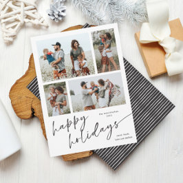 Enkel 4 Fotos Kollage Script God Jul Julkort
