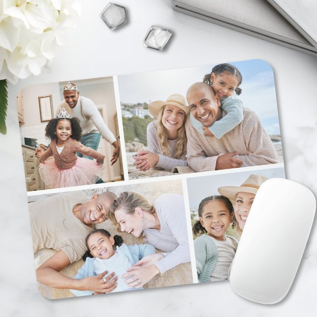 Enkel 4 Fotoskollage Musmatta (Simple 4 Photo Collage Mouse Pad )