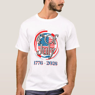 Enkel 4 juli 250-årsjubileum T-shirt