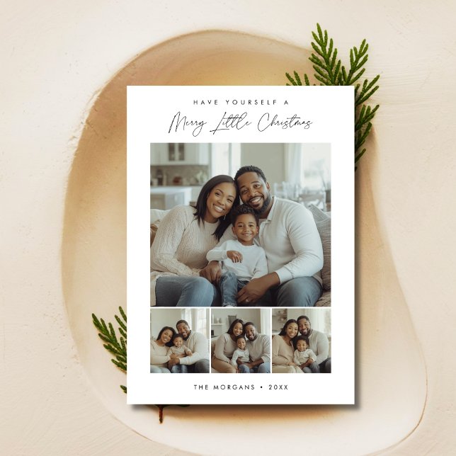 Enkel 4 Photo Merry Little Jul Kids Julkort (Skapare uppladdad)
