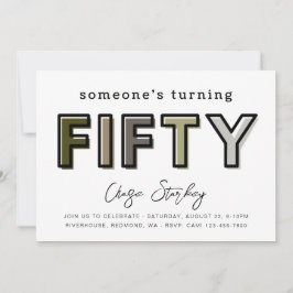 Enkel 50:e födelsedagsinbjudan | 50:e födelsedagen inbjudningar