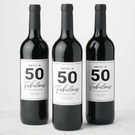 Enkel 50 & Fabulous Personlig Vin-etikett Vinflaska Etikett