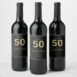 Enkel 50 & Fabulous Personlig Vin-etikett Vinflaska Etikett