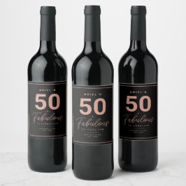 Enkel 50 & Fabulous Personlig Vin-etikett Vinflaska Etikett