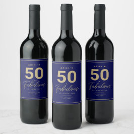 Enkel 50 & Fabulous Personlig Vin-etikett Vinflaska Etikett