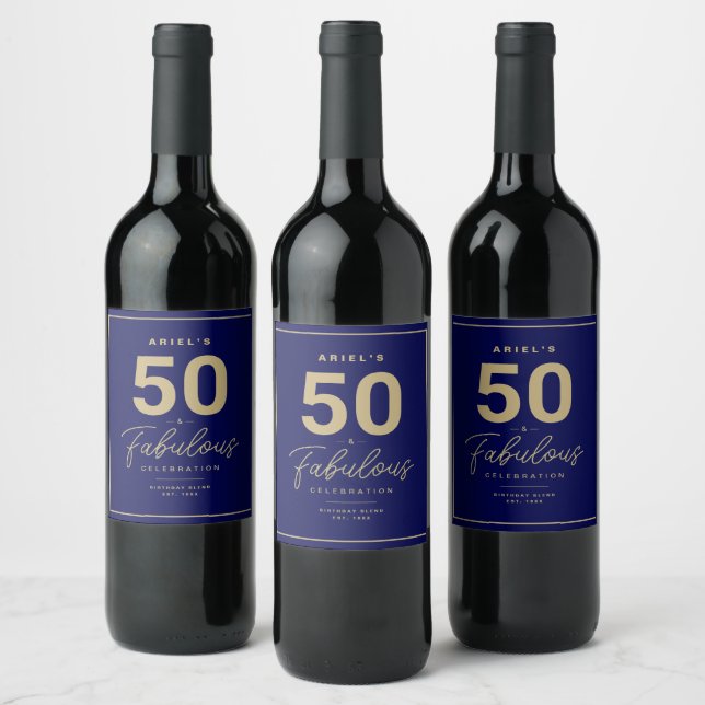 Enkel 50 & Fabulous Personlig Vin-etikett Vinflaska Etikett (Flaskor)