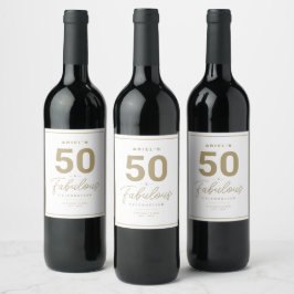 Enkel 50 & Fabulous Personlig Vin-etikett Vinflaska Etikett