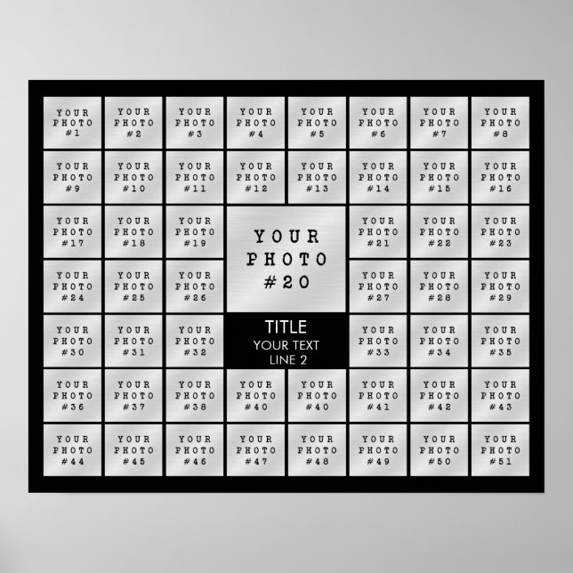 Enkel 51 Fotokollage Personlig Anpassad Färg Poster (Framsidan)