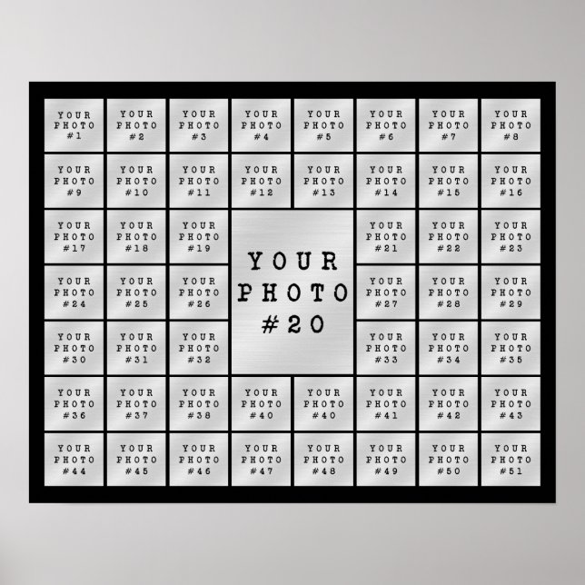 Enkel 51 Fotokollage Personlig Anpassad Färg Poster (Framsidan)