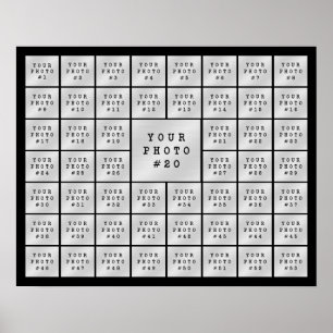 Enkel 53 Fotokollage Anpassad färg Poster