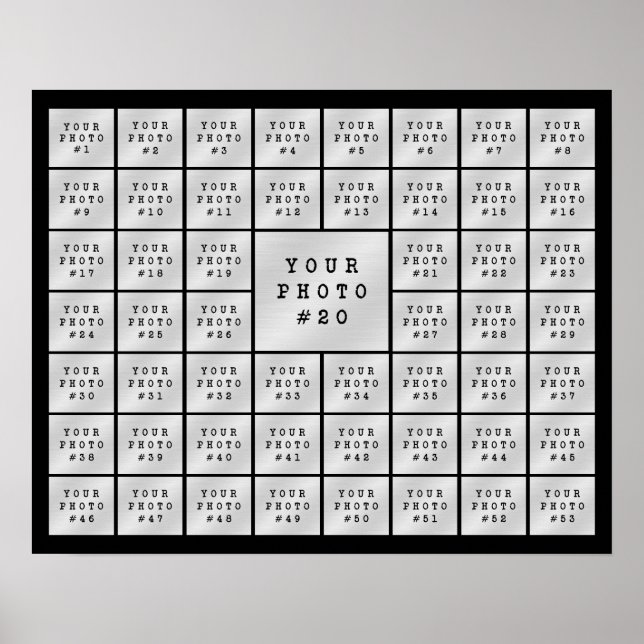 Enkel 53 fotokollage Anpassningsbar Färg Poster (Framsidan)