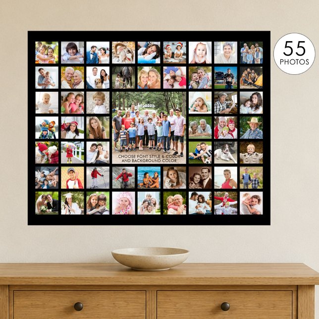 Enkel 55-fotocollage Anpassad färg Poster (Skapare uppladdad)