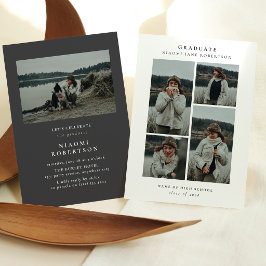 Enkel 5 Studentfest för fotokollage Inbjudningar