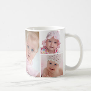 Enkel 6 fotokollage kaffemugg