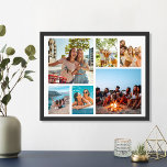 Enkel 6 fotokollage poster<br><div class="desc">Skapa din egen personlig fotokollage poster skriva ut. Lägg till 6 av din favoritbakgrund för bilder och anpassningsbar färg i den här moderna malldesignen.</div>