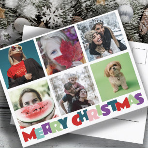 Enkel 6 Insta Photo Collage God jul Vykort