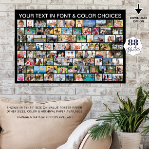 Enkel 88 fotokollage Anpassningsbar Färg Poster
