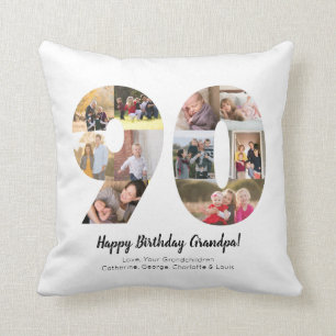 Enkel 90-tals nummer fotocollage anpassad hälsning kudde