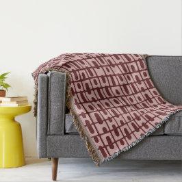 Enkel Abstrakt Burgundy Rosa Mönster Filt