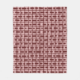 Enkel Abstrakt Burgundy Rosa Mönster Fleecefilt