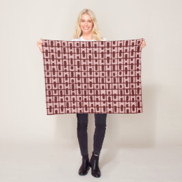 Enkel Abstrakt Burgundy Rosa Mönster Fleecefilt