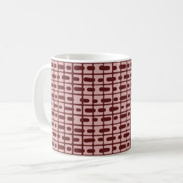 Enkel Abstrakt Burgundy Rosa Mönster Kaffemugg