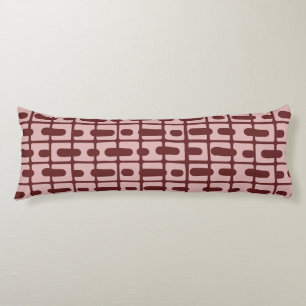 Enkel Abstrakt Burgundy Rosa Mönster Kroppskudde