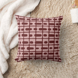 Enkel Abstrakt Burgundy Rosa Mönster Kudde