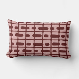 Enkel Abstrakt Burgundy Rosa Mönster Lumbarkudde