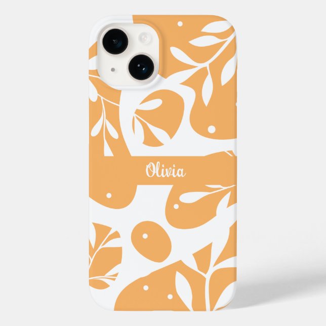 Enkel Abstrakt Orange Personlig Blomma (Baksida)