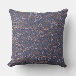 Enkel Abstrakt Tråden Art Blue Mönster Kudde