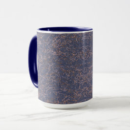 Enkel Abstrakt Tråden Art Blue Mönster Mugg