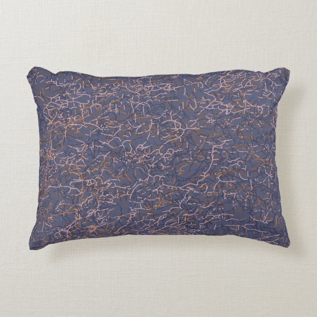 Enkel Abstrakt Tråden Art Blue Mönster Prydnadskudde (Framsidan)