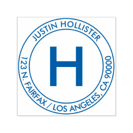 Enkel Adress och första monogram Självfärgande Stämpel