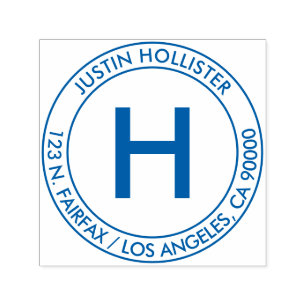 Enkel Adress och första monogram Självfärgande Stämpel