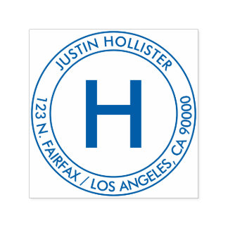 Enkel Adress och första monogram Självfärgande Stämpel