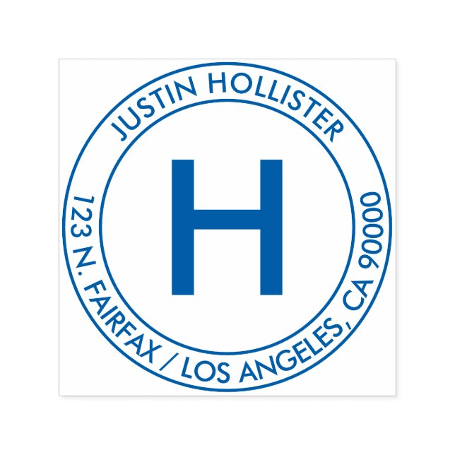 Enkel Adress och första monogram Självfärgande Stämpel (Design)