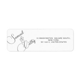 Enkel adressetikett för att byta ut Namn & Adress Returadress Etikett