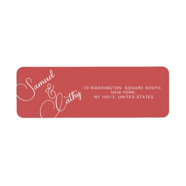 Enkel adressetikett för att byta ut Namn & Adress Returadress Etikett (Framsidan)