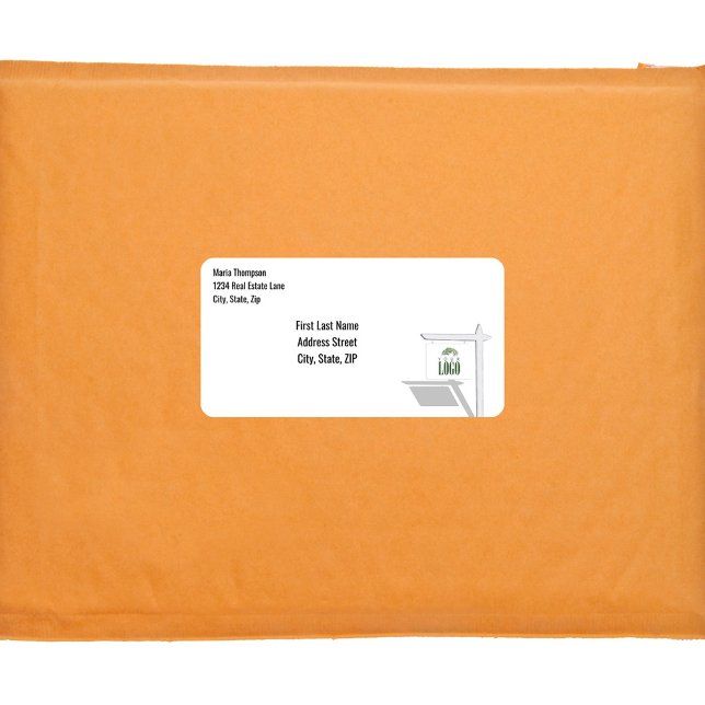 Enkel adressetikett för Business Logotyp Fraktsedel (Real Estate Agent Custom Labels)