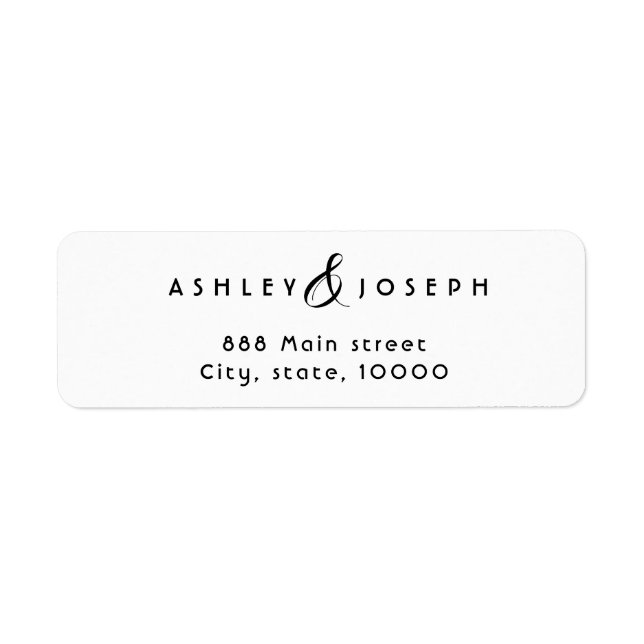 Enkel adressetikett för elegant par returadress etikett (Framsidan)