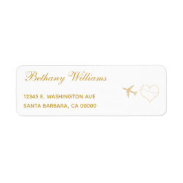 Enkel adressetikett för Guld-resor med flyg Returadress Etikett