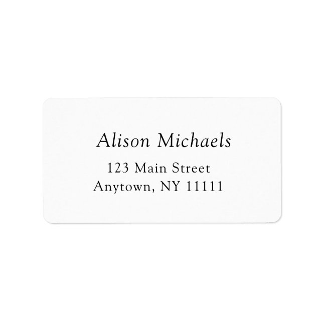 Enkel adressetikett för minimalistiskt återvändand (Framsidan)