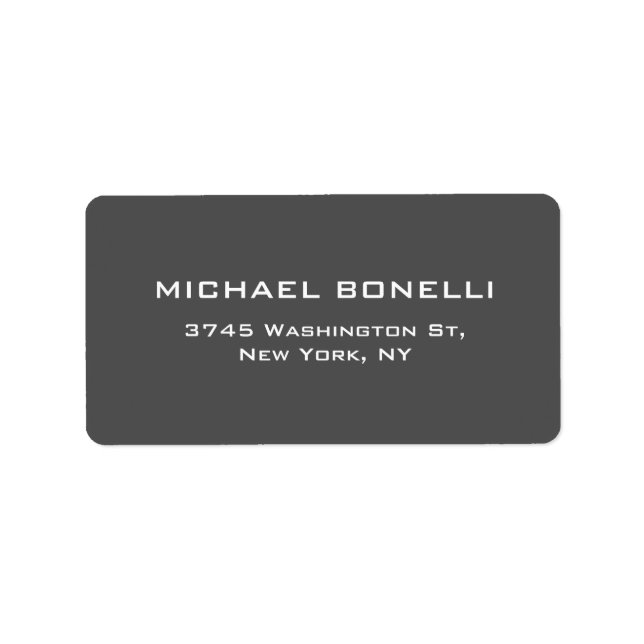 Enkel adressetikett för oformaterad Grått-Elegant (Framsidan)