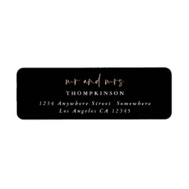 Enkel adressetikett för Svart Retur Namn Returadress Etikett