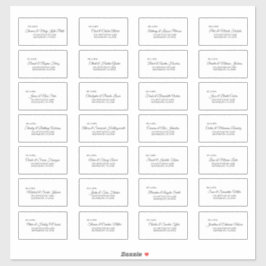 Enkel adressetikett för svart vit kalligrafi klistermärken