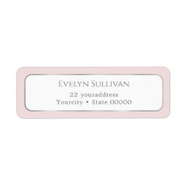 Enkel adressetikett för vit rosa silver-återresa returadress etikett