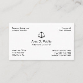 Enkel advokatvisitkort visitkort